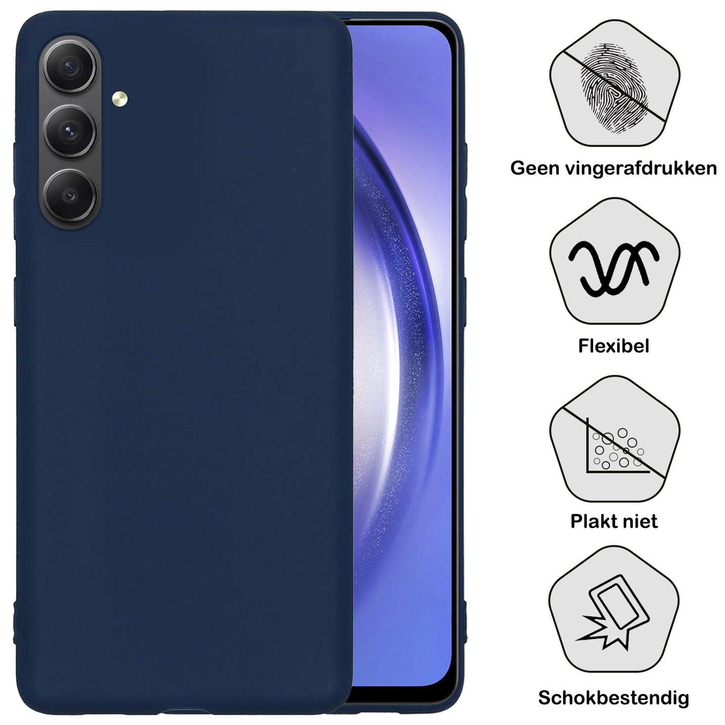 Samsung A54 Hoesje Siliconen - Donkerblauw