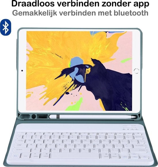 iPad 10.2 2019/2020 Hoesje Toetsenbord Case Kunstleer - Donkergroen