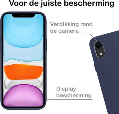 iPhone XR Hoesje Siliconen Backcover Lichtgewicht - Donkerblauw