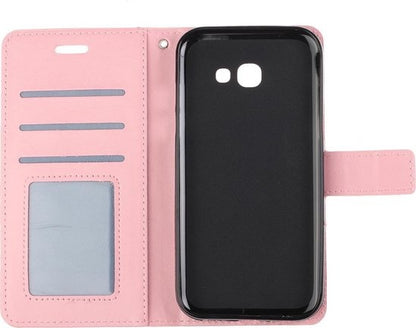 Samsung Galaxy A5 2017 Hoesje Bookcase Cover met Kaarthouder - Lichtroze