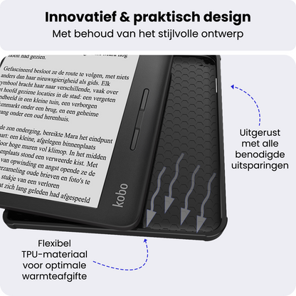Kobo Libra H2O Bookcase Hoes Shockabsorberend - Donkerblauw