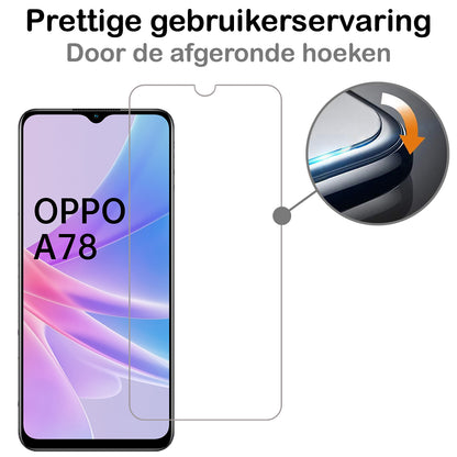 OPPO A78 5G Screenprotector Gehard Glas - Anti-kras