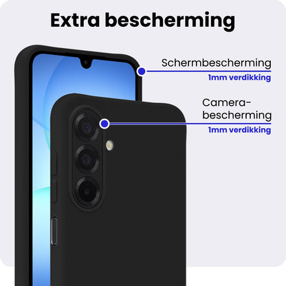 Samsung A17 Hoesje Siliconen Backcover Lichtgewicht - Zwart