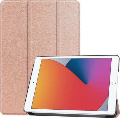 iPad 10.2 2020 Trifold Bookcase Hoes - Rosé goud