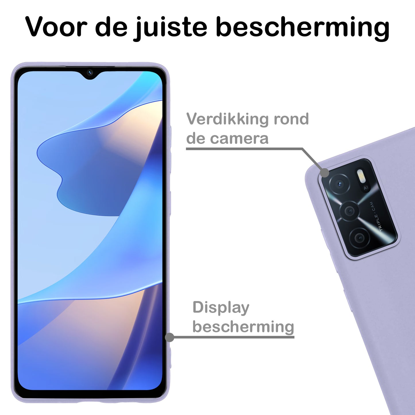 OPPO A16 Hoesje Siliconen - Lila