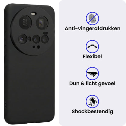 Xiaomi 15 Ultra Hoesje Siliconen Backcover Lichtgewicht - Zwart