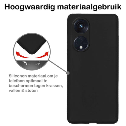 OPPO Reno 8T 4G Hoesje Siliconen Backcover Lichtgewicht - Zwart
