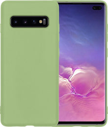 Samsung S10 Hoesje Siliconen Backcover Lichtgewicht - Groen