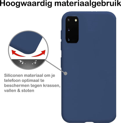 Samsung S20 Hoesje Siliconen Backcover Lichtgewicht - Donkerblauw