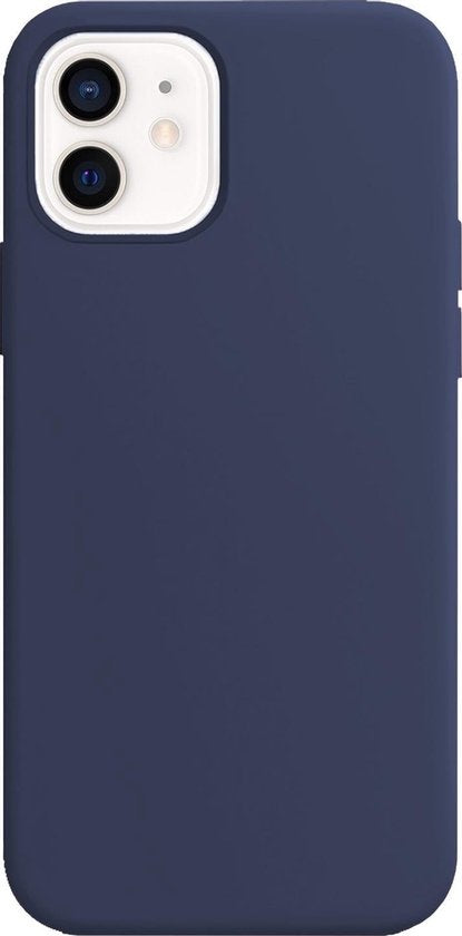 iPhone 12 Hoesje Siliconen Backcover Lichtgewicht - Donkerblauw
