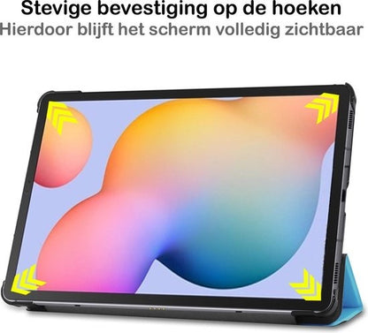 Samsung Galaxy Tab S6 Lite Trifold Bookcase Hoes - Lichtblauw