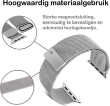 Milanese Horlogeband Geschikt voor Apple Watch 38/40/41 mm Bandje Milanees - Polsbandje Met Magneetsluiting Geschikt voor Apple Watch 38/40/41 mm Bandje Milanees - Zilver