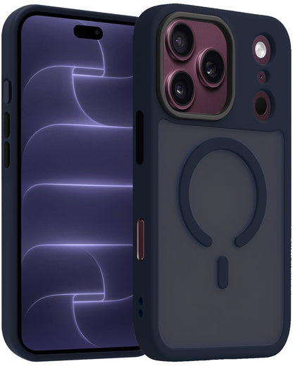 iPhone 18 Pro Hoesje Geschikt voor Magsafe Backcover Shockproof - Donkerblauw