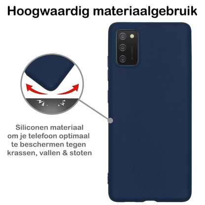 Samsung A03s Hoesje Siliconen Backcover Lichtgewicht - Donkerblauw