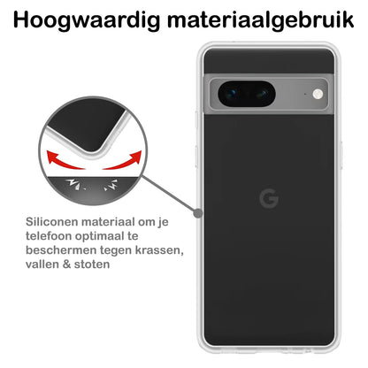 Google Pixel 7 Hoesje Siliconen Backcover Lichtgewicht - Transparant