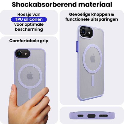 iPhone 17e Hoesje Geschikt voor Magsafe Backcover Shockproof - Lila