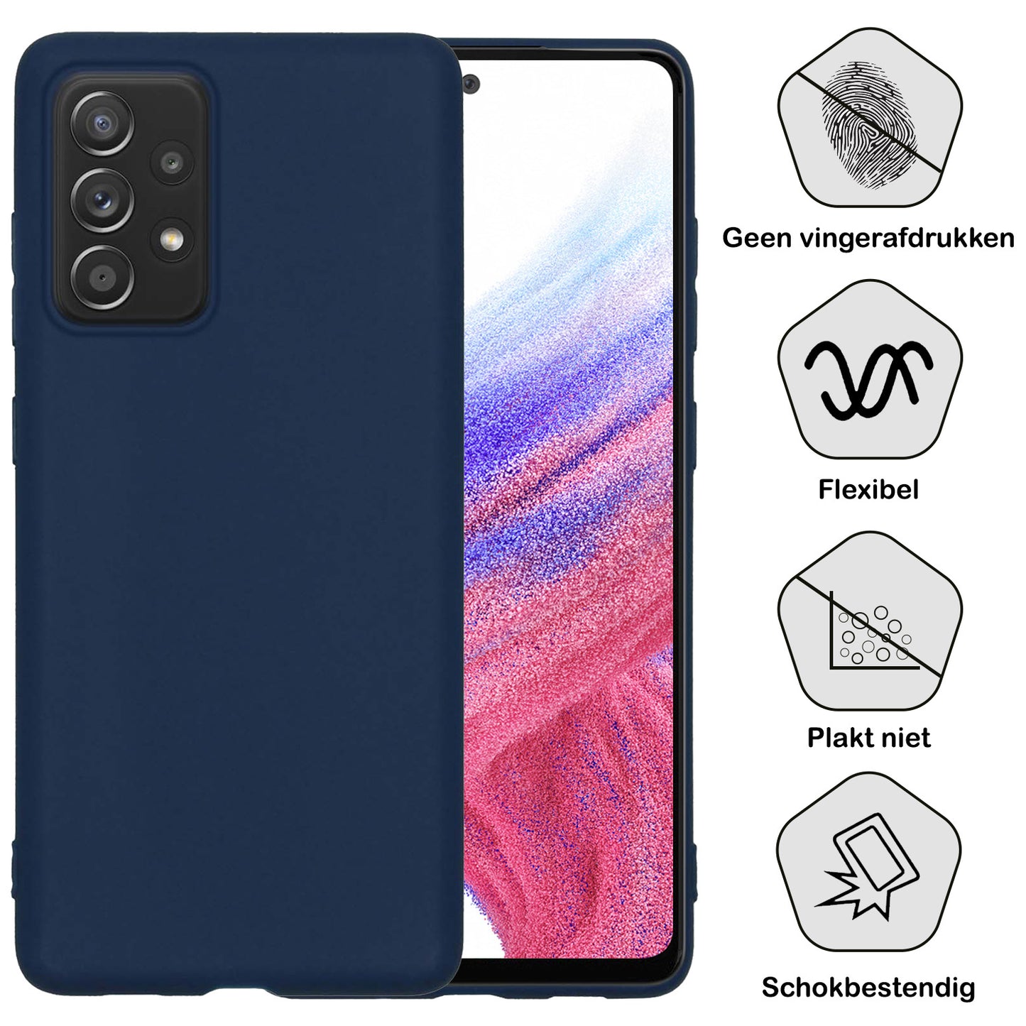 Samsung A53 Hoesje Siliconen - Donkerblauw