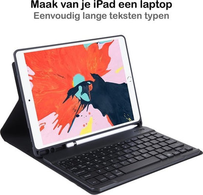 iPad 10.2 2019 Toetsenbord Hoes met Uitneembaar toetsenbord - Zwart