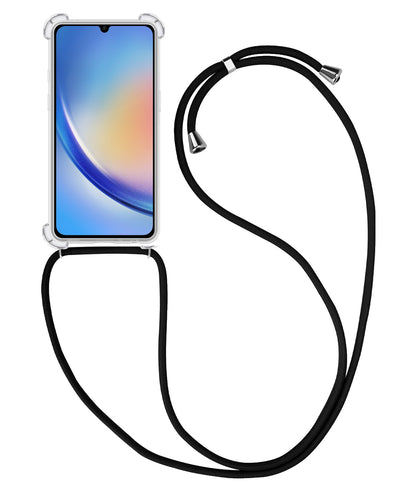 Samsung A34 Hoesje met Koord Backcover Shockproof - Transparant