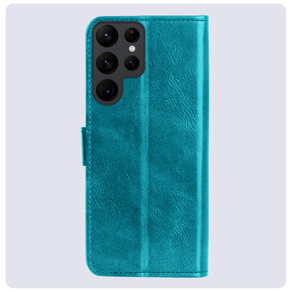 Samsung S24 Ultra Hoesje Bookcase Cover met Kaarthouder - Turquoise