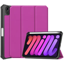 iPad Mini 6 Trifold Bookcase Hoes met Penhouder voor Apple Pen - Paars