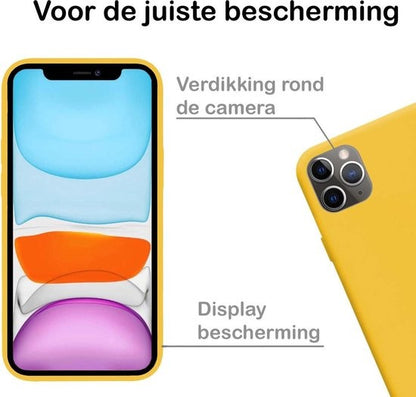 iPhone 11 Pro Max Hoesje Siliconen Backcover Lichtgewicht - Geel