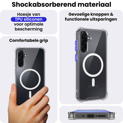 Samsung A36 Hoesje Geschikt voor Magsafe Backcover Shockproof - Transparant