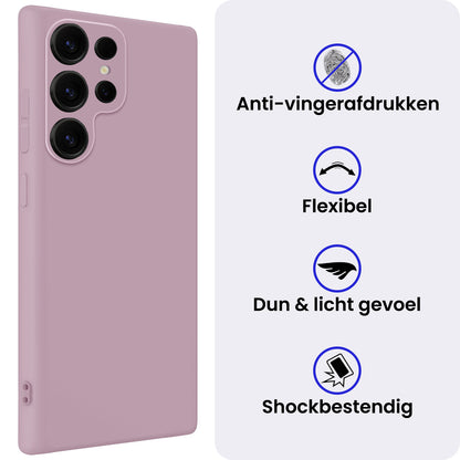 Samsung S25 Ultra Hoesje Siliconen Backcover Lichtgewicht - Lila