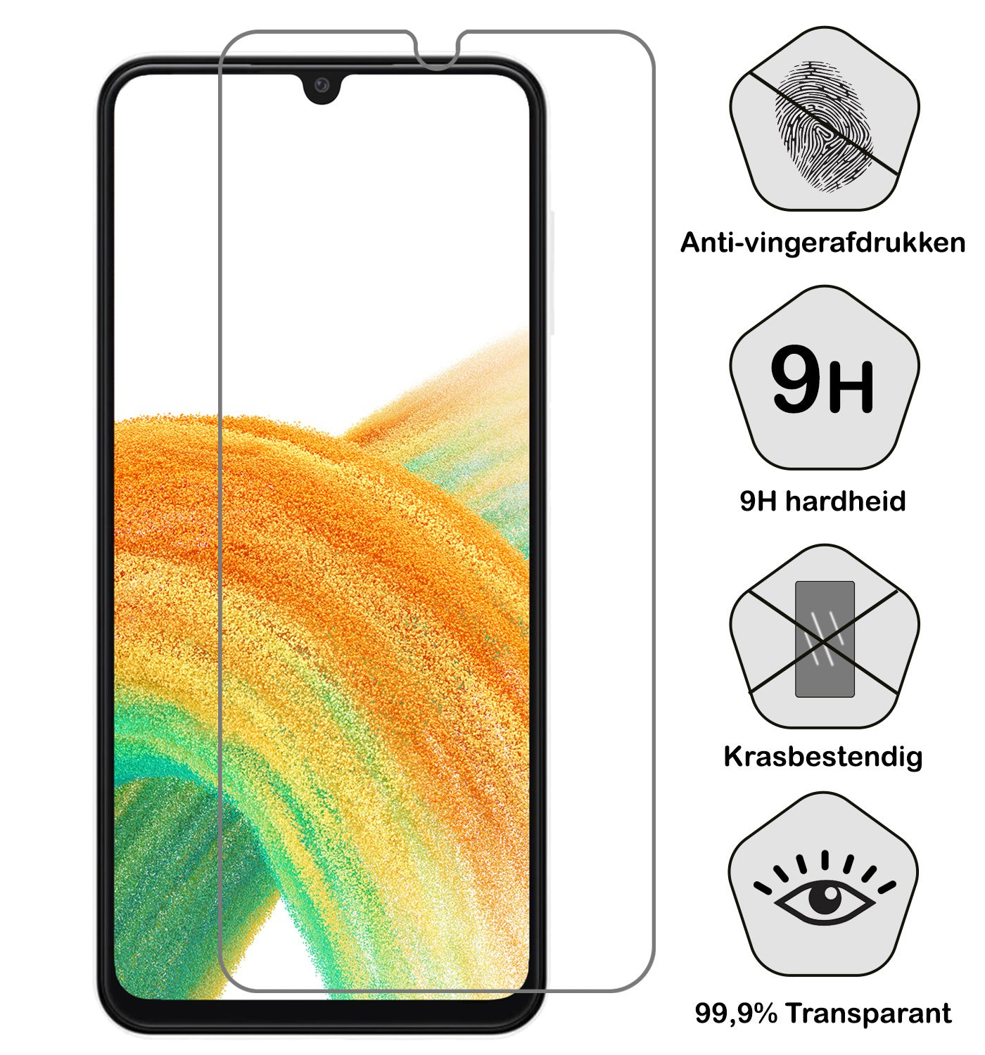 Samsung A33 Screenprotector Tempered Glass