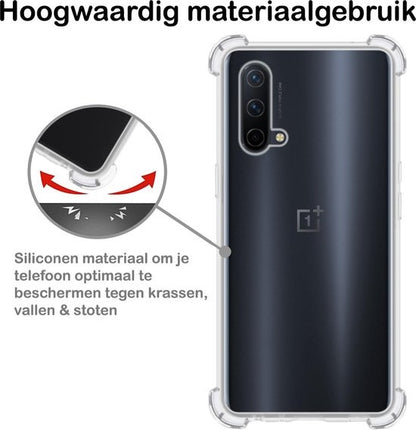 OnePlus Nord CE Hoesje Shockproof Backcover Siliconen - Transparant