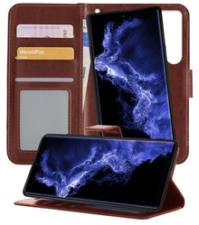 Samsung S22 Ultra Hoesje Bookcase Cover Uitneembaar - Bruin
