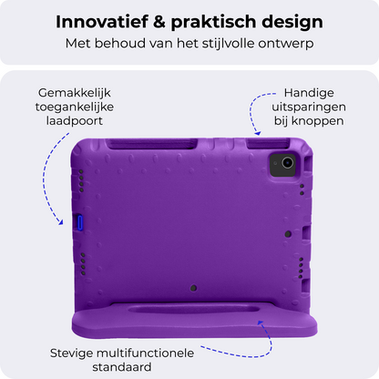 iPad Air 2024 / 2025 (11 inch) Kinderhoes Shockabsorberend Foam - Paars