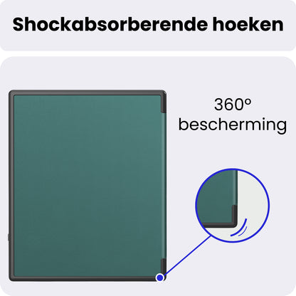 Kobo Elipsa 2E Bookcase Hoes Shockabsorberend - Donkergroen