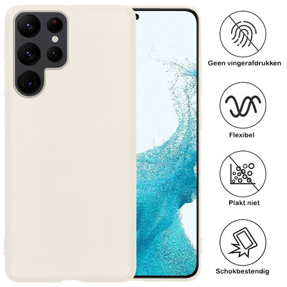 Samsung S22 Ultra Hoesje Siliconen Backcover Lichtgewicht - Wit