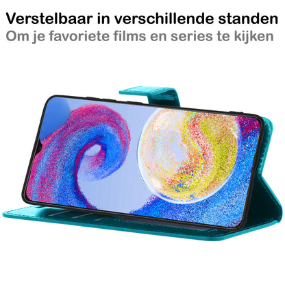 Samsung A04s Hoesje Bookcase Cover met Kaarthouder - Turquoise