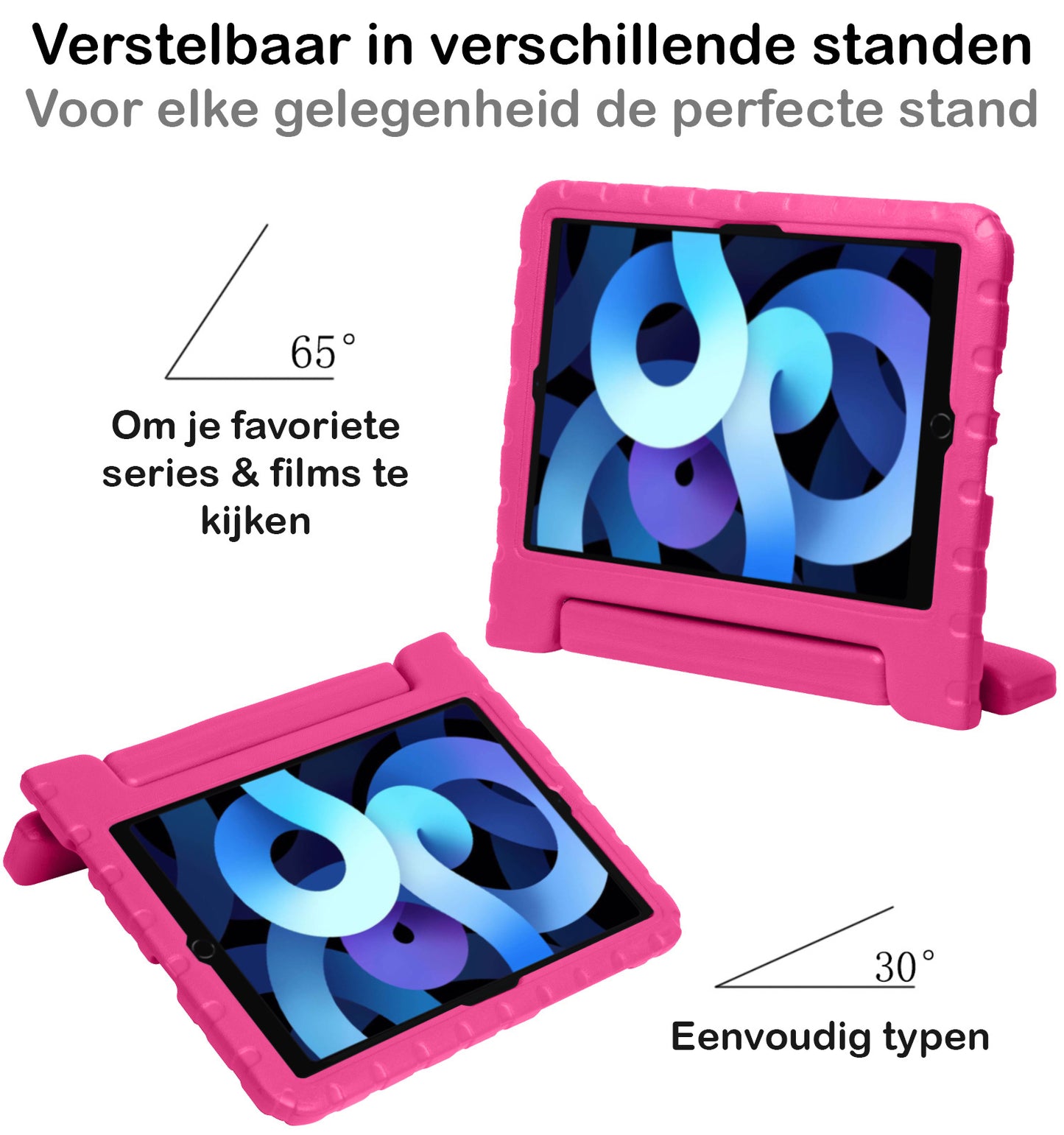 iPad Air 2022 Hoesje Kids Cover Bumper - Roze