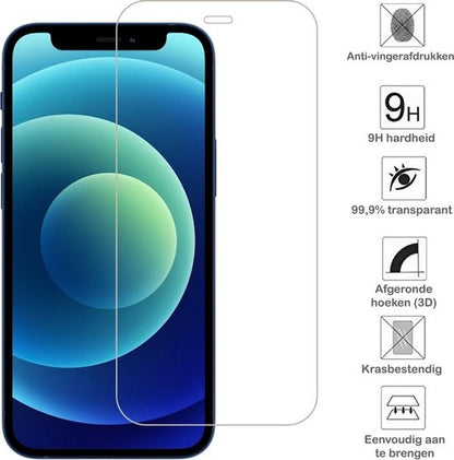 iPhone 12/12 Pro Screenprotector Gehard Glas - Volledige dekking