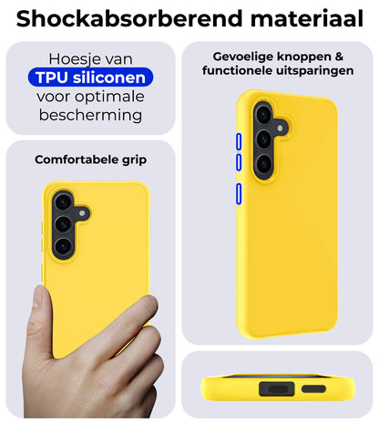 Samsung S24 Plus Hoesje Siliconen Backcover Lichtgewicht - Geel