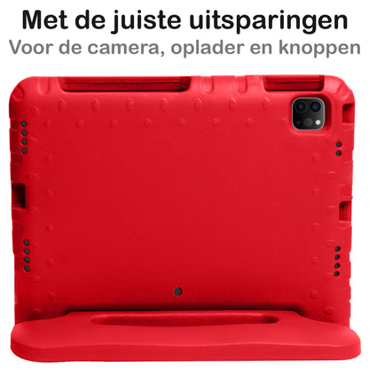 iPad Pro 2021 (11 inch) Kinderhoes Shockabsorberend Foam - Rood
