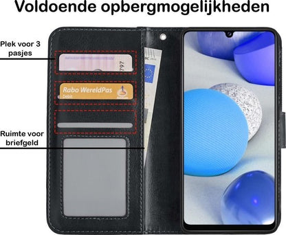 Samsung A42 Hoesje Bookcase Cover met Kaarthouder - Zwart