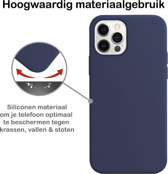 iPhone 12 Pro Hoesje Siliconen - Donkerblauw