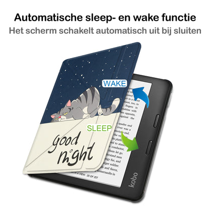 Kobo Sage Trifold Bookcase Hoes - Kat