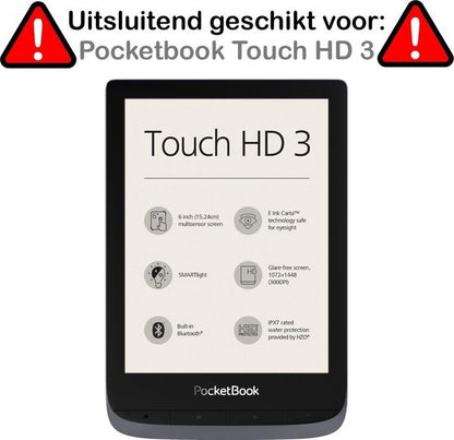 Pocketbook Touch HD 3 Bookcase Hoes Shockabsorberend - Zwart