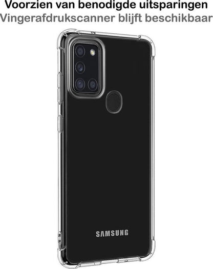 Samsung A21s Hoesje Shockproof Backcover Siliconen - Transparant