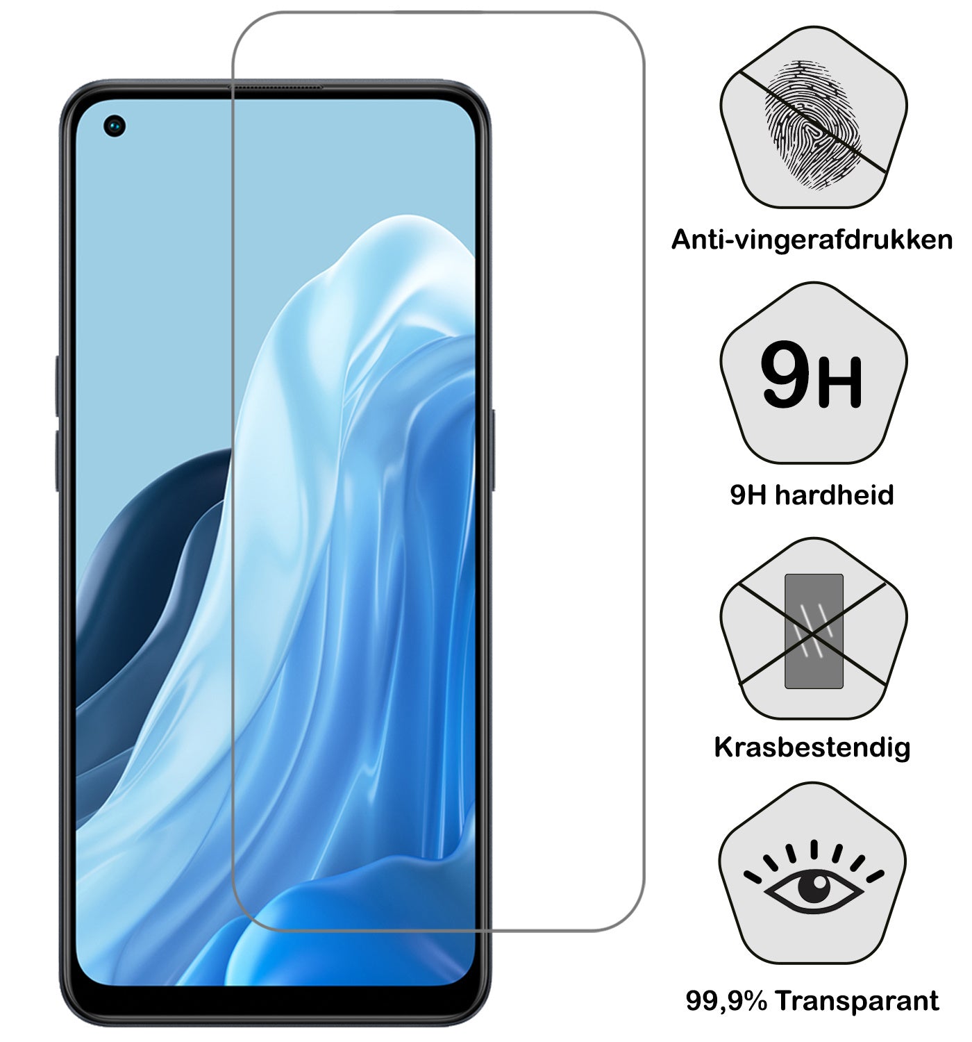 OPPO Reno 8 Lite Screenprotector Tempered Glass