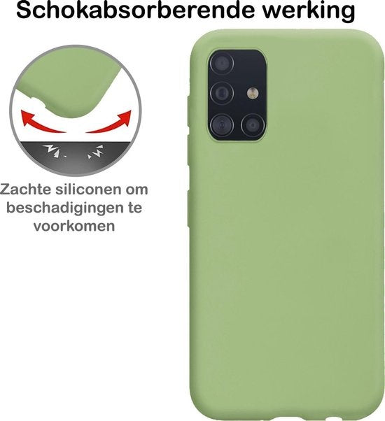 Samsung A51 Hoesje Siliconen - Groen