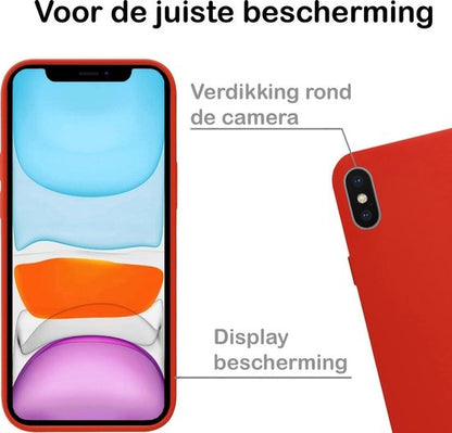 iPhone X Hoesje Siliconen Backcover Lichtgewicht - Rood