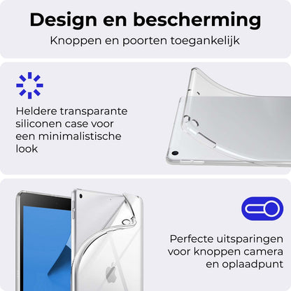 iPad 10.2 2021 Hoesje Siliconen Backcover Lichtgewicht - Transparant