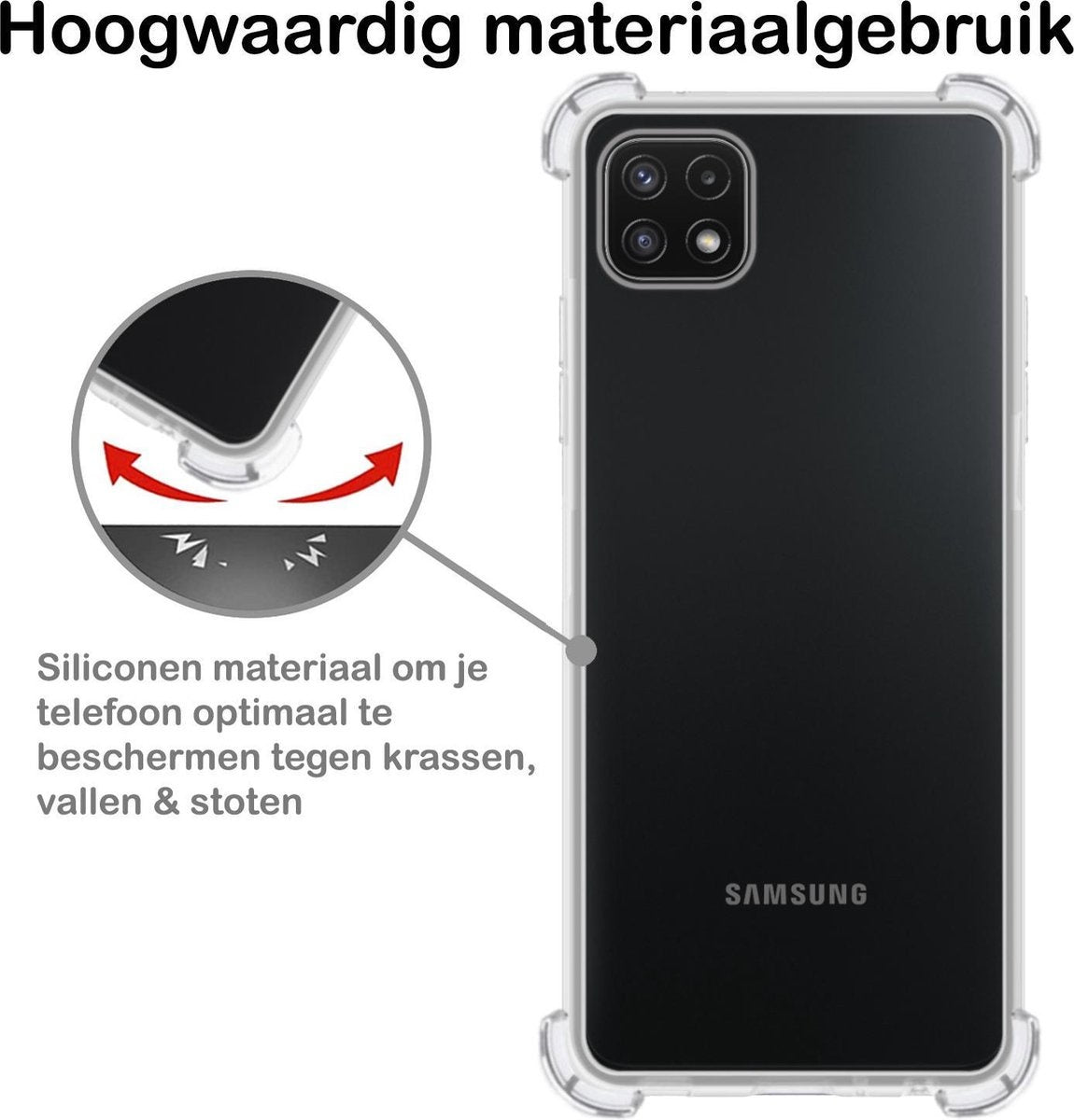 Samsung A22 4G Hoesje Shock Proof Siliconen - Transparant