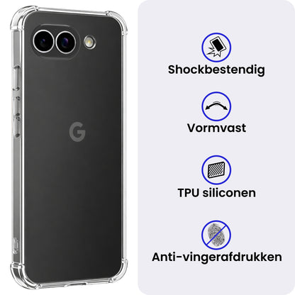 Google Pixel 10a Hoesje Shockproof Backcover Siliconen - Transparant